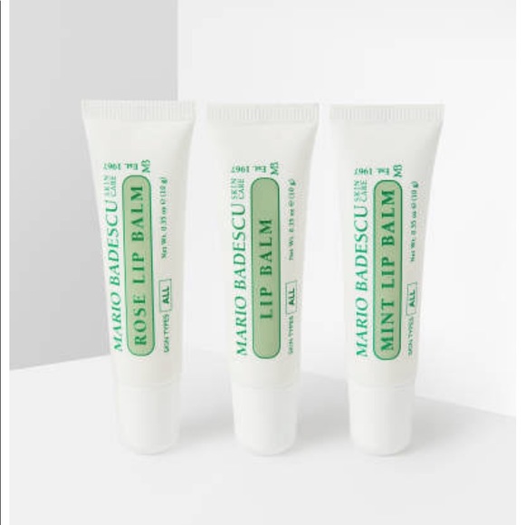 MARIO BADESCU Lip Balm Trio $24 Value 
Regular, Rose, Mint NIB - Picture 2 of 5